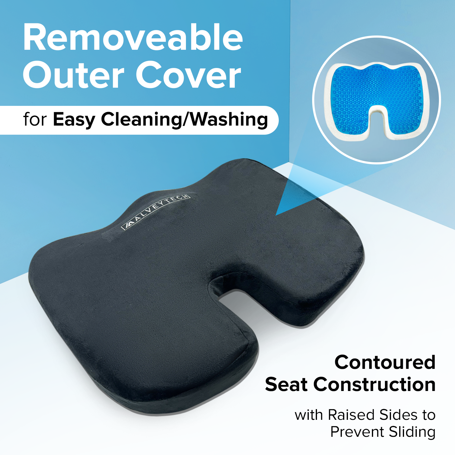 Deluxe Ergonomic Gel Seat Cushion for Wheelchairs and Scooters