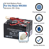 24 Volt Battery Pack for the Razor MX350, Versions 9+