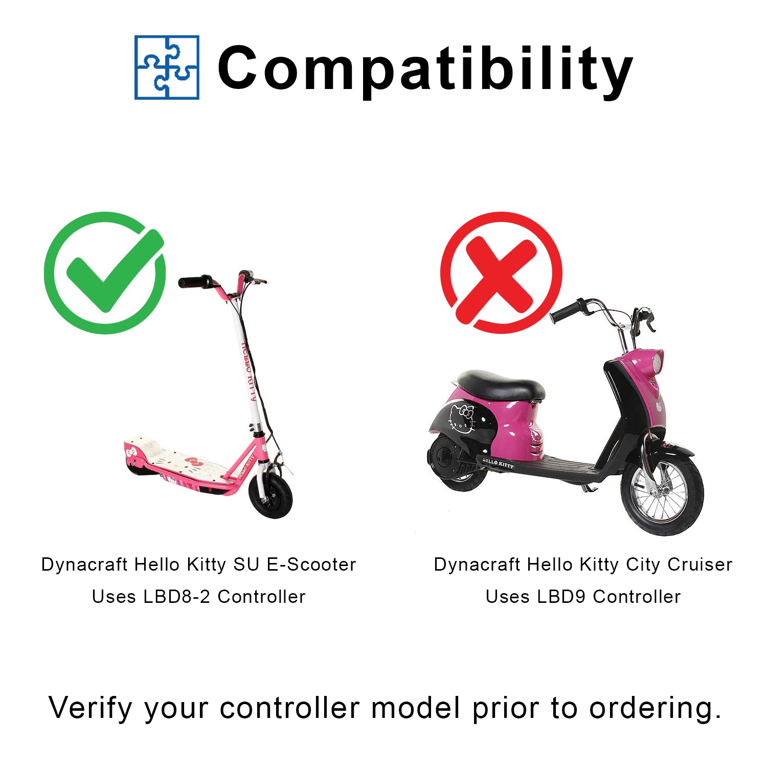 24 Volt LBD8-2 Controller for the Dynacraft Hello Kitty SU Electric Scooter