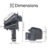 Air Filter Box for 150cc Kandi Go-Karts, showing a black plastic box with a metal handle and a removable air filter element inside. Suitable for various Chinese-made go-karts.