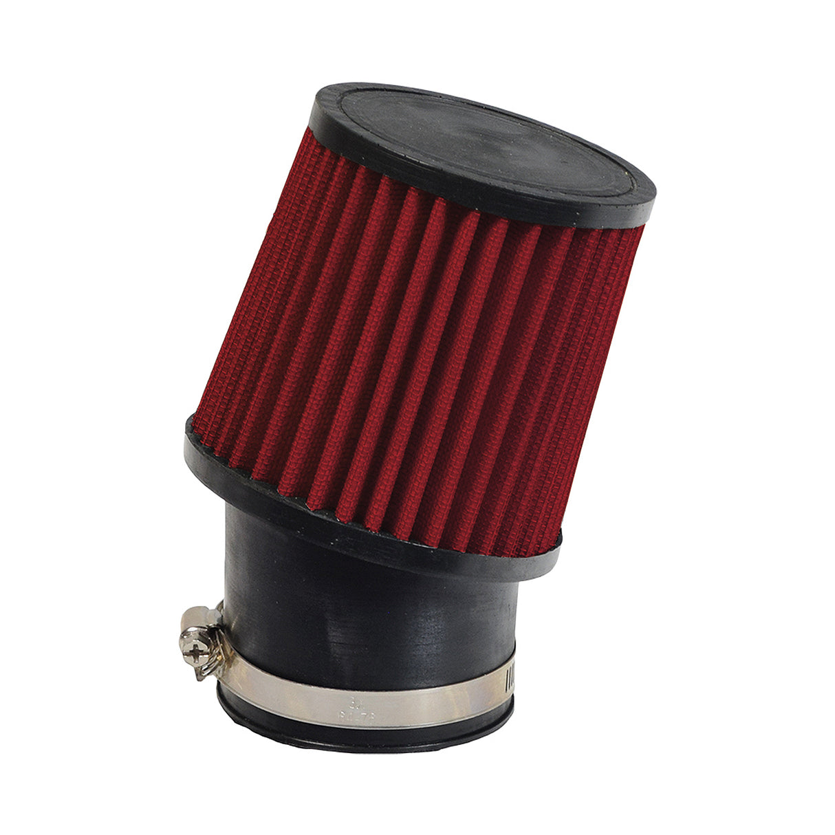 Close-up of the 212cc 6.5 HP & 224cc HP Predator High Performance Air Filter Intake Kit (Missing Hardware), focusing on the red cylindrical filter essential for enhancing engine performance.