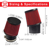 High-Performance Air Filter Intake Kit for Massimo Warrior 200 MB200 & MS200S Mini Bikes, showcasing a detailed close-up of the cylindrical air filter designed for optimal dust-free airflow to enhance engine performance.