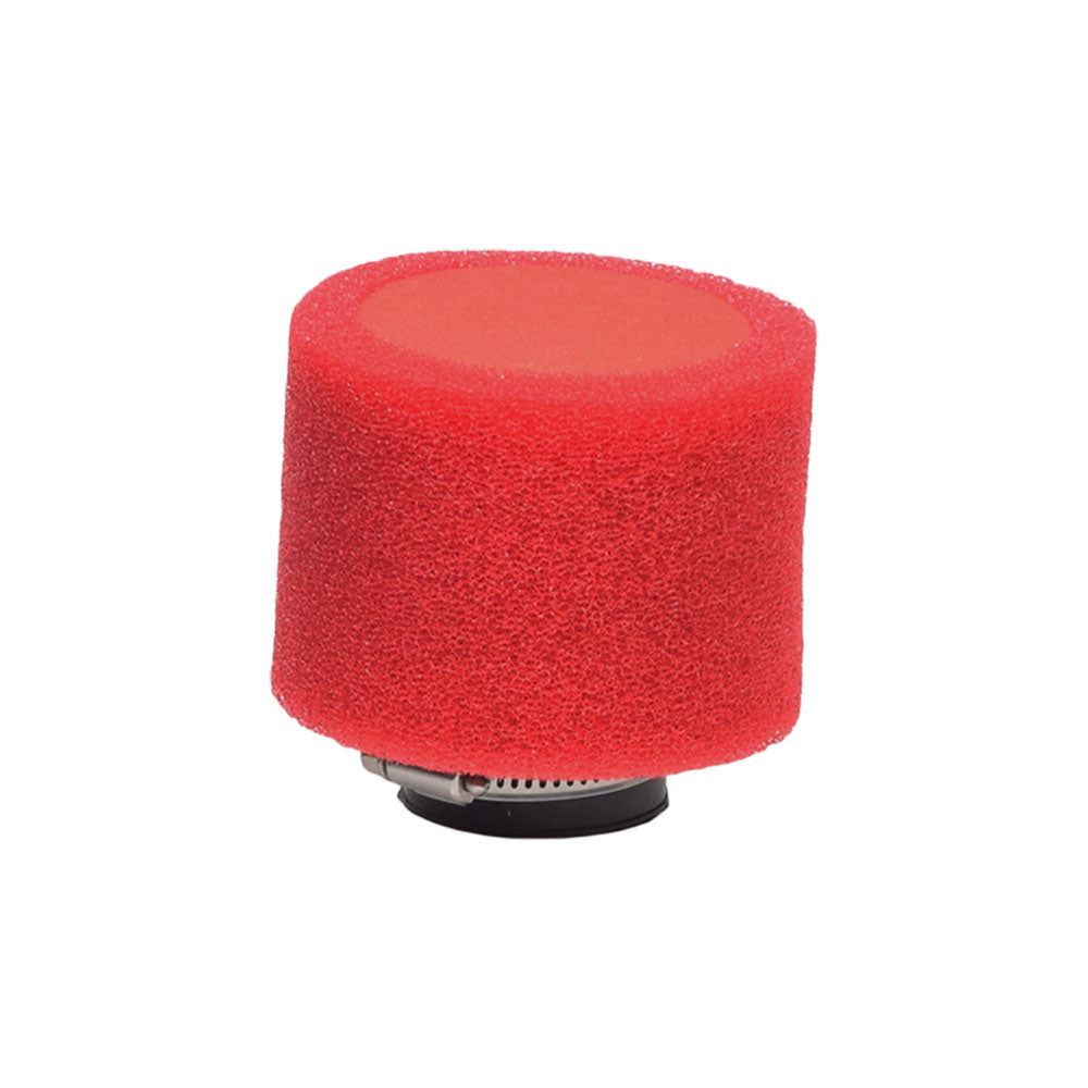 35 mm Intake Foam Air Filter for 110cc - 125cc ATVs, Dirt Bikes & Pit Bikes, featuring a red foam filter and a straight fitting, ideal for keeping dirt from your engine.