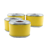 AlveyTech Air Filter Element for Predator 212cc 6.5 HP Engines & Baja Mini Bike MB165 & MB200 (Set of 2), showcasing a group of oval-shaped yellow air filters with silver rims.