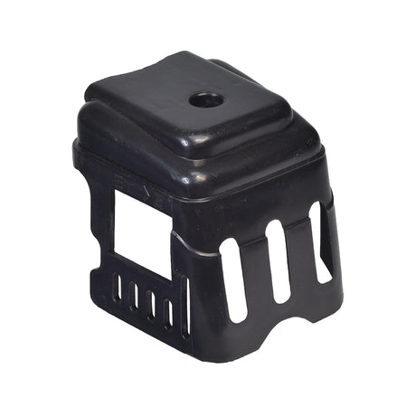 Stock Air Intake Cover for 43cc, 49cc, & 52cc Scooter Engines, a black plastic container with ventilation holes, designed to fit over the carburetor air cleaner assembly on small 2-stroke engines.