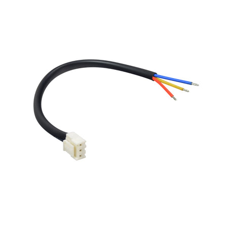 Throttle Wire Harness for Amigo Fiesta IV, IV-12, & SE Mobility Scooters, featuring a black wire with white connectors and a bundle of three colored wires, ready to plug into your scooter.