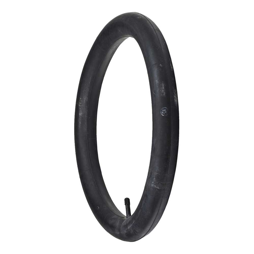 16x2.125 Inner Tube for the Swagtron EB7, featuring a black rubber tube with an optional angled or straight Schrader valve stem, ideal for replacing worn-out inner tubes on your electric bicycle.