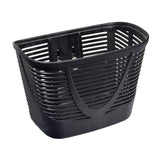 Front Basket for the ActiveCare Osprey, Pilot, Prowler, & ActiveCare/Drive Spitfire EX Scooters - a durable black plastic basket with a handle, ideal for storage and convenience.