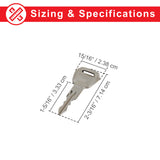 Key for ActiveCare Scooters shown with precise measurements, designed as a replacement for various ActiveCare scooters and Drive Medical Spitfire EX models.