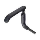 Complete Right Side Armrest Assembly for ActiveCare/Drive Medical Spitfire Series Scooters, featuring an armrest pad, elbow bracket, and elevating swivel hinge, shown against a plain background.