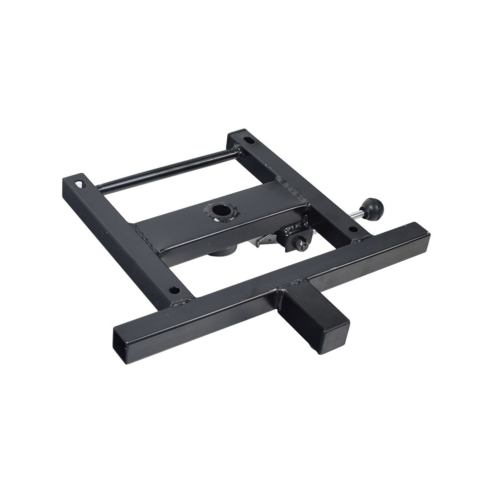 Seat Base Platform Assembly for the ActiveCare / Drive Medical Spitfire Series Mobility Scooters, featuring a sturdy black metal base with a central hole, and a distinct black handle for easy installation.