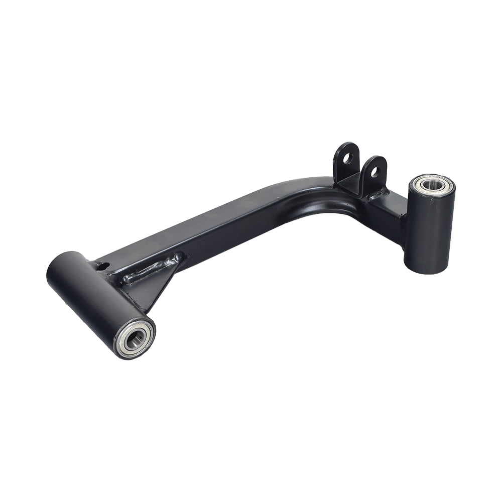 Control Arm for the ActiveCare Pilot (2310/2410) and Prowler (3310/3410) mobility scooters, featuring a black metal structure with round holes and ball bearings installed in the arm.