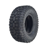 145/70-6 Tire with AQ3015 Knobby Tread for Baja Blitz, Dirt Bug, Doodle Bug, & Racer Mini Bikes, featuring a durable black rubber design with a central hole, ideal for various utility vehicles.