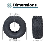 145/70-6 Front Tire with Knobby Tread for Manco Dingo Go-Karts, featuring a rugged tread pattern ideal for off-road use on go-karts, ATVs, and mini bikes.