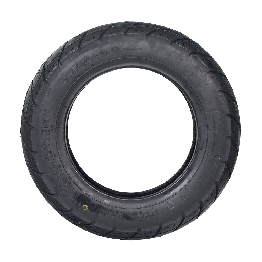 3.50-10 (100/90-10) Tubeless Pneumatic Scooter Tire with K324 Tread, showcasing its detailed tread pattern and durable rubber, ideal for both vintage and modern motor scooters.