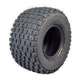 Carlisle 18x9.50-8 Rear Tire with Knobby Tread for Manco Dingo Go-Karts, featuring aggressive center-dimple knobs for superior traction on rough terrain.