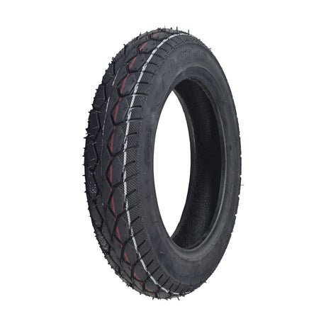 3.00-10 Tubeless Pneumatic Tire with Street Tread for Recreational Style Mobility Scooters, featuring a black tire with a white stripe, designed for enhanced visual appeal on modern scooters.