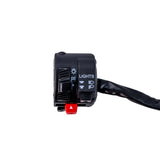 4 Function Handlebar Switch Assembly for 50cc - 250cc ATVs, featuring a black switch with a prominent red button, designed for start, kill, and headlight controls. Ideal for various Chinese ATV models.