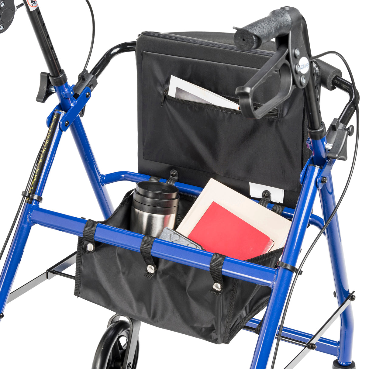 Aluminum Rollator Rolling Walker with Fold Up and Removable Back Support and Padded Seat