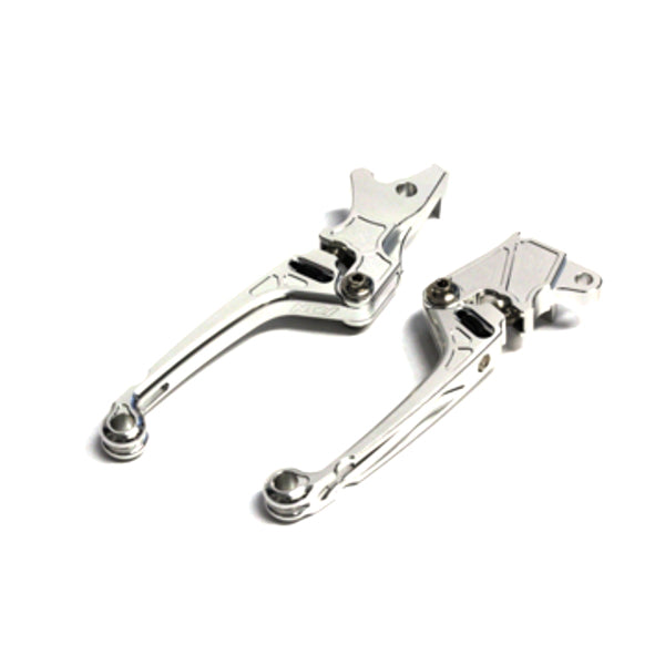 Adjustable Aluminum Brake Levers for the Honda PCX Scooter by NCY, featuring CNC'd aluminum alloy with ergonomic design, curled ball-end, and break-away points for impact protection.