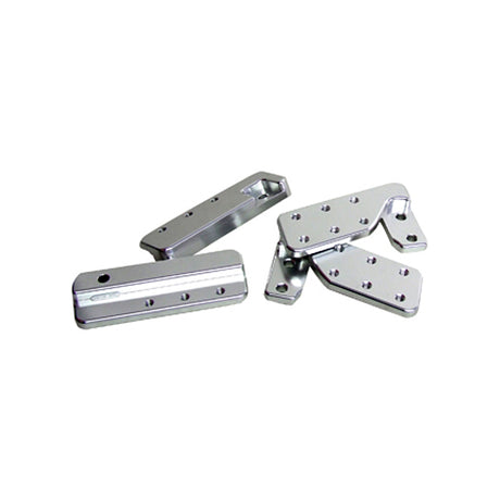 Adjustable Aluminum Seat Kit for the Honda Ruckus (NPS50) by NCY featuring various metal parts, including hinges, displayed on a white background, designed for enhanced riding comfort through adjustable positioning.