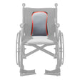 AeroFly back cushion (orange trim shown) in color on the Drive Medical AeroFly Ultra-Lite Wheelchair, rest of the wheelchair greyed out
