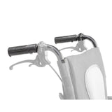 AEROFLY-12 / AEROFLY-13 push handle assembly (left and right) shown in color on the Drive Medical AeroFly Ultra-Lite Wheelchair, rest of the wheelchair greyed out