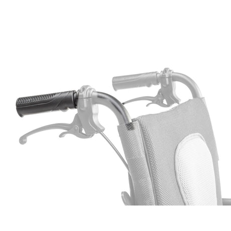 AEROFLY-13 / AEROFLY-13BLK right push handle assembly shown in color on the Drive Medical AeroFly Ultra-Lite Wheelchair, rest of the wheelchair greyed out