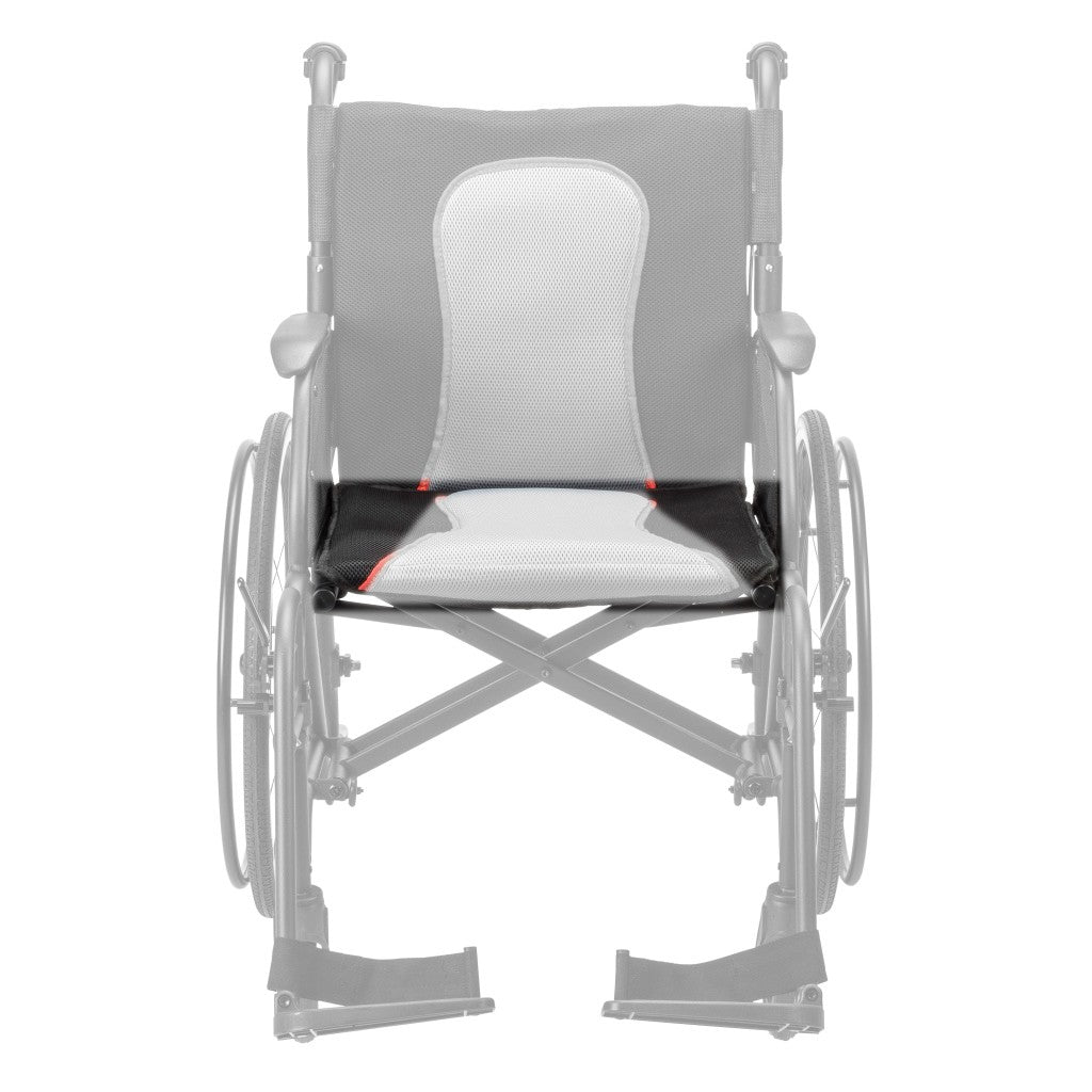 AEROFLY-24-18 / AEROFLY-24-20 seat upholstery shown in color on the Drive Medical AeroFly Ultra-Lite Wheelchair, rest of the wheelchair greyed out
