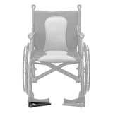 AEROFLY-32 right footplate shown in color on the Drive Medical AeroFly Ultra-Lite Wheelchair, rest of the wheelchair greyed out