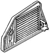 Air Filter for Honda Elite 250 (1989-1990 Models) (OEM) depicted as a black and white sketch, showcasing the detailed design and metal structure of the original part.