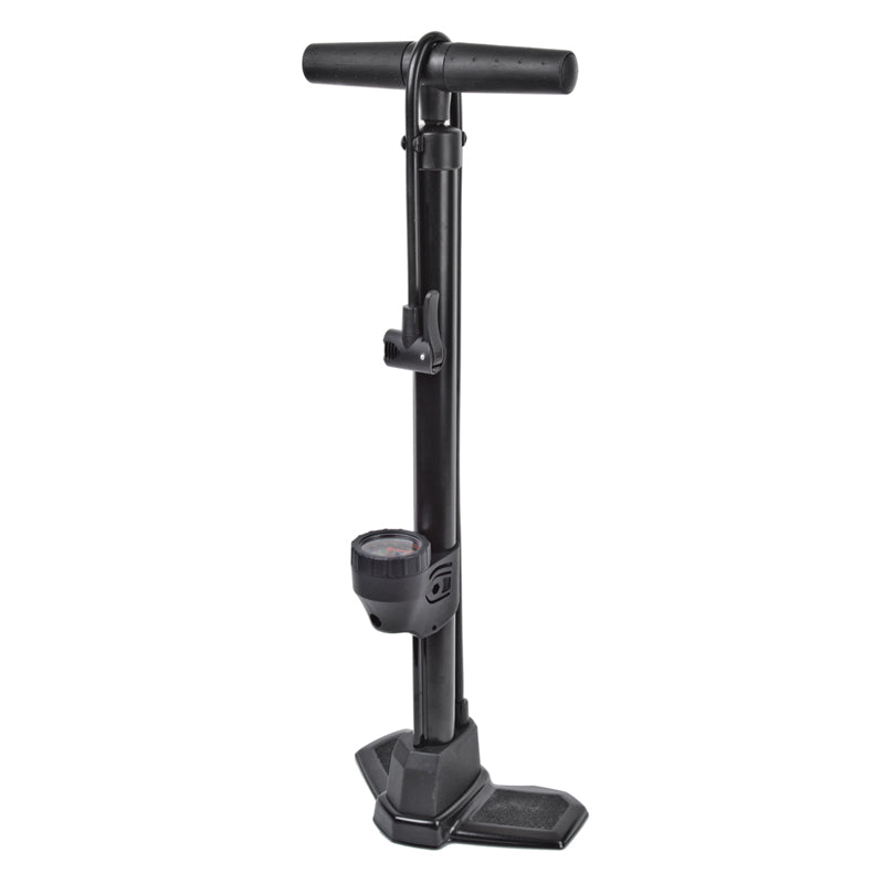 Air Surge Race Floor Pump with a built-in gauge, ideal for bicycles and scooters, complements Sunlite's range of practical accessories.