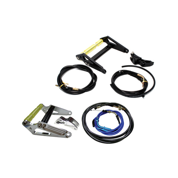 Aluminum Frame Extension for the Honda Ruckus (NPS50) by NCY, shown with a group of black and blue cables.