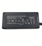 AlveyTech battery charger label, model XSL065-4320150, input 100-240VAC, output 43.2V 1.5A 64.8W Li-ion