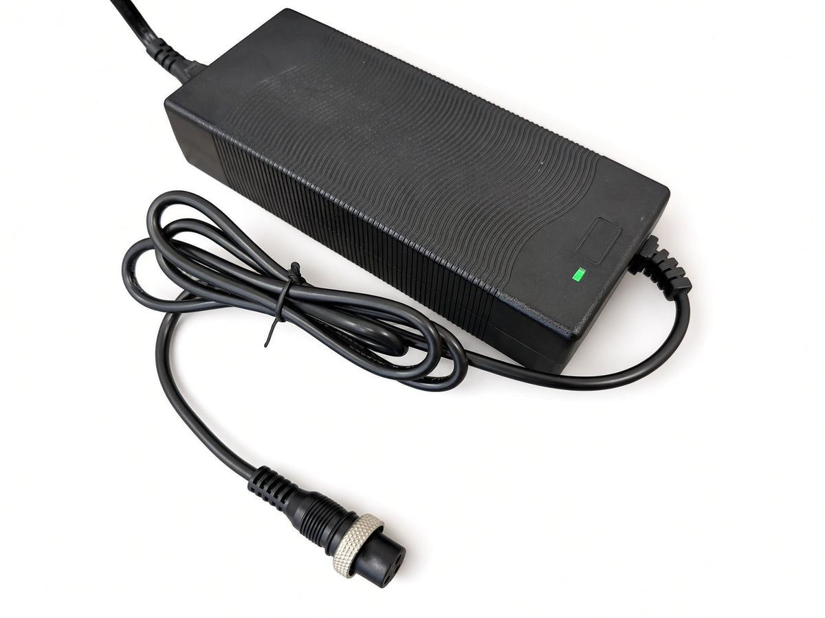 Green full-charge LED on the AlveyTech 48 volt AGM scooter charger