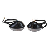 Amber Front Turn Signal Lights with Clear Lenses (Set of 2), featuring round black housings and wires, designed for compatibility with Baja Sun City 50 and 125 scooters.