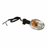 Close-up of Rear Amber Turn Signal Lights with Clear Lens (Set of 2) for scooters, showing the light's detailed structure and clear lens design, adaptable for various scooter models.