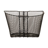 Oval Basket with Angled Opening for Pride Victory XL (SC2700), & Legend XL (SC3450). Black wire mesh design, suitable for mounting on the tiller.