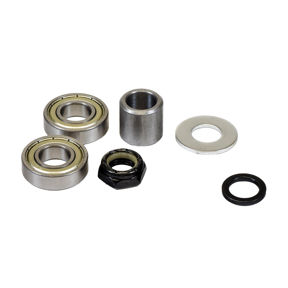 Anti-Flutter Assembly for Jazzy Select, Select GT, and Select 6/Select 6 Ultra (Blemished) with visible ball bearings, nut, washer, and metal spacer, highlighting the missing O ring in a group of metal components.