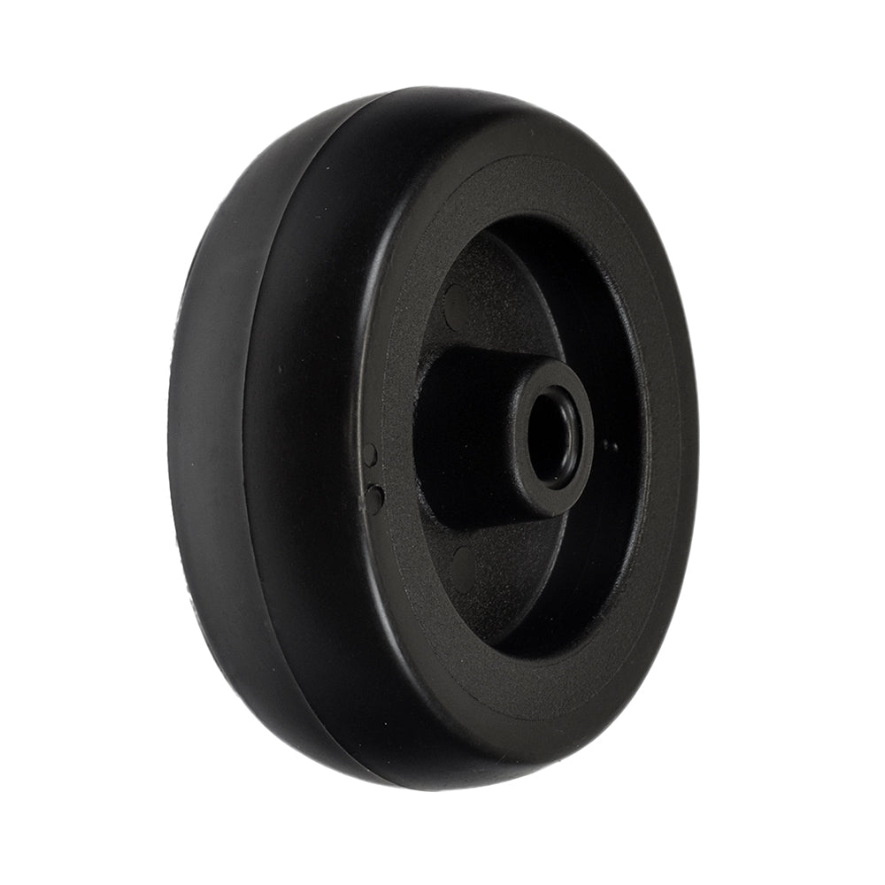 Anti-Tip Wheel for Golden LiteRider PTC (GP160) & Envy (GP162) Power Chairs, depicting a close-up of the black wheel with a central hole, essential for enhancing stability and rider safety.