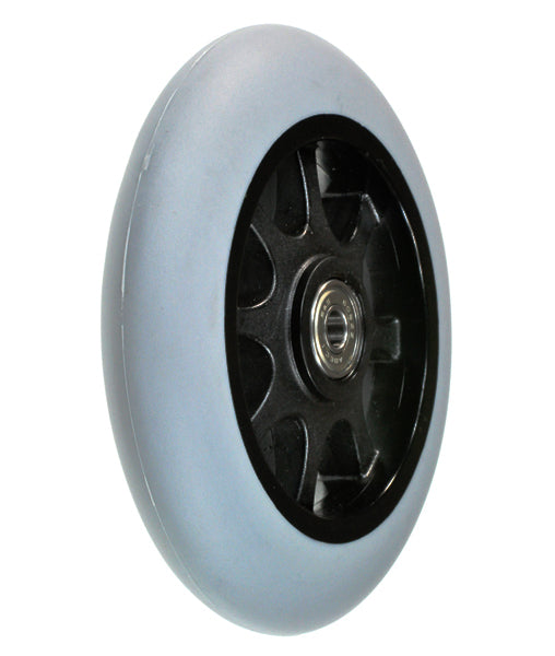 Front Anti-Tip Wheel Assembly for Jazzy 1107, Select, and Select GT Power Chairs - features a sturdy black rim and is essential for stability and safety.