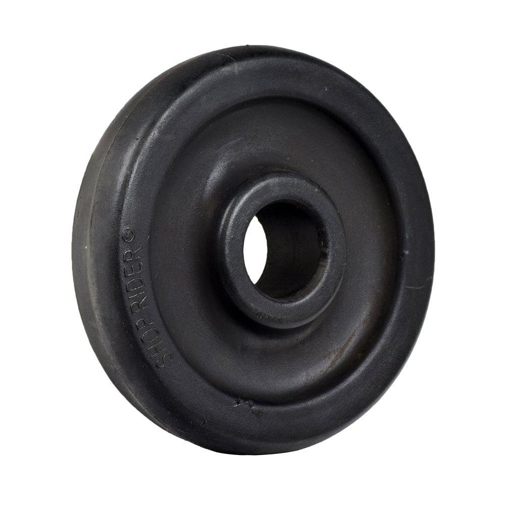 Anti-Tip Wheel for the Shoprider Streamer Sport, featuring a black circular design with a central hole, providing essential stability and ease of transport. Sold individually for maximum safety.