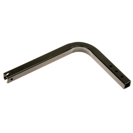 Left Armrest Bracket for the Pride Revo (SC60/SC63/SC64) Mobility Scooter – a black metal bent arm designed specifically as a replacement part for the Pride Revo scooter models.