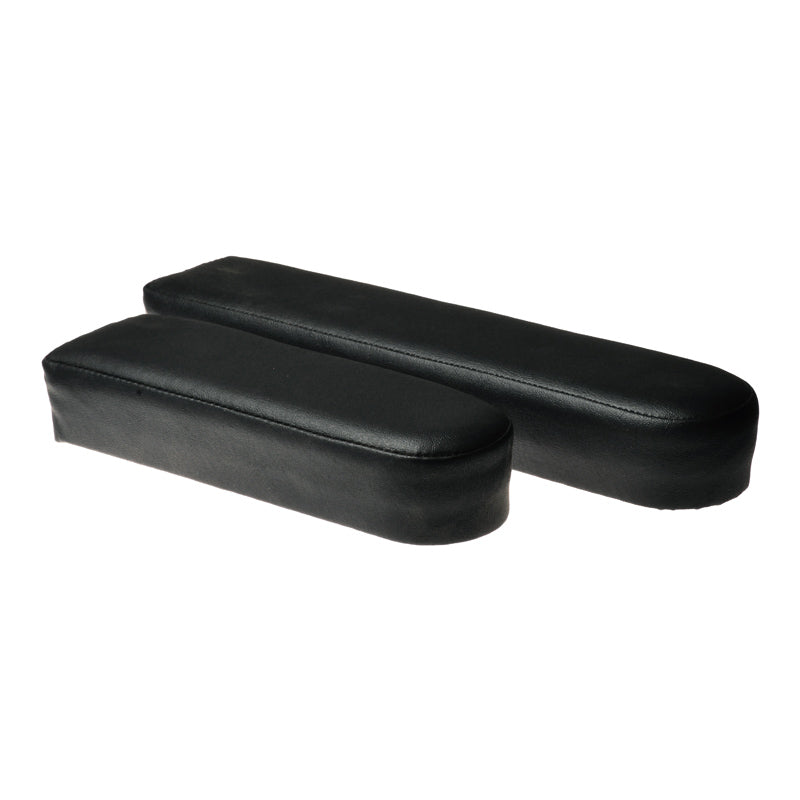 Vinyl Armrest for Pride Scooters shown in black, featuring a close-up of its sleek, smooth leather texture and ergonomic design.