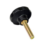 Armrest Adjustment Knob for the Shoprider Streamer, featuring a black handle and gold screw, designed for easy armrest bracket adjustments on the power chair.