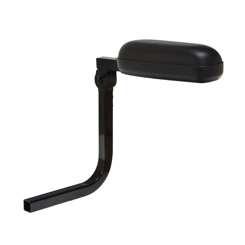 Left Armrest Assembly with Pad for the Golden Companion I GC221 and the Golden Companion II GC321, featuring a sleek black armrest designed for 3-wheel and 4-wheel mobility scooters.