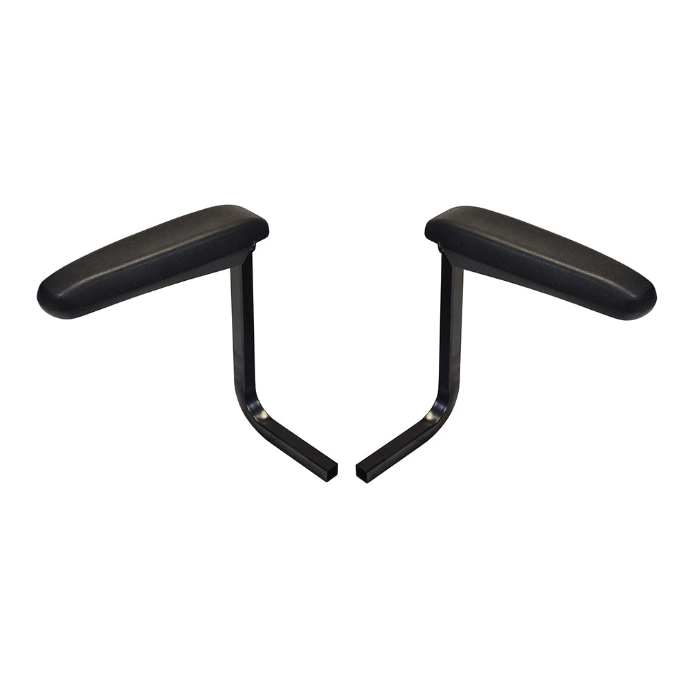 Armrest Assembly for the Invacare Lynx L-3 & Lynx L-4, featuring a pair of black padded vinyl armrests designed for either side of the scooter's seat assembly.