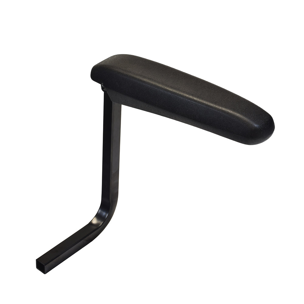 Armrest Assembly for the Invacare Lynx L-3 & Lynx L-4, showing a black padded vinyl armrest designed for scooter seat assembly.