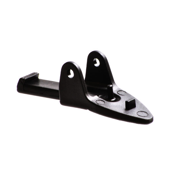 Armrest Lock for the Pride Stylus and Stylus LS Manual Wheelchairs - a sturdy black metal bracket with screws, designed for secure attachment and reliable functionality.