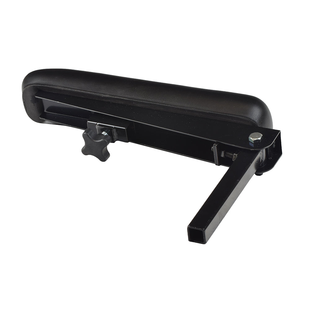 Set of Armrest Assemblies for the Golden Technologies Alante Jr (GP200) power chair, featuring a black handle and star knob on a sleek black surface, ready to replace worn armrests.